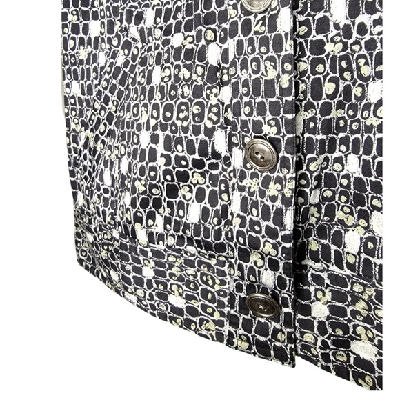 Chicos Size 1 Medium 8 Lightweight Jacket Blazer Geometric Print - Picture 3 of 6